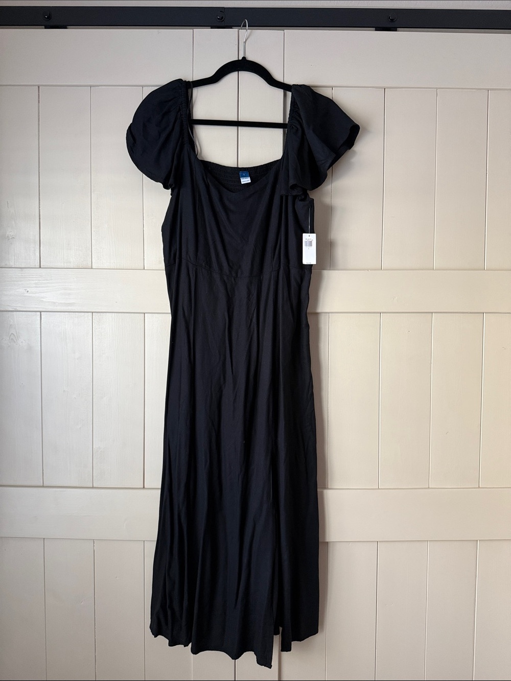 Old Navy Black Flutter-Sleeve Midi Dress
